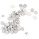 thumbnail image 2 of 50 piezas de remaches de perlas electrochapadas brillantes semicirculares de 8 mm para decoración de sombreros de tela (plata), 2 of 7