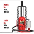thumbnail image 3 of BIG RED 20 Ton Pneumatic Air Hydraulic Car Bottle Jack with Manual Hand Pump, Red, W9206R, 3 of 5