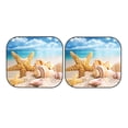 thumbnail image 7 of Balery Beach Starfish Shell Sun Shield 2 Pack For Car Front Windows Foldable Sun Visor Protector Blocks Max Uv Rays And Keeps Your Vehicle Cool For Most Sedans Suv Truck, 7 of 7