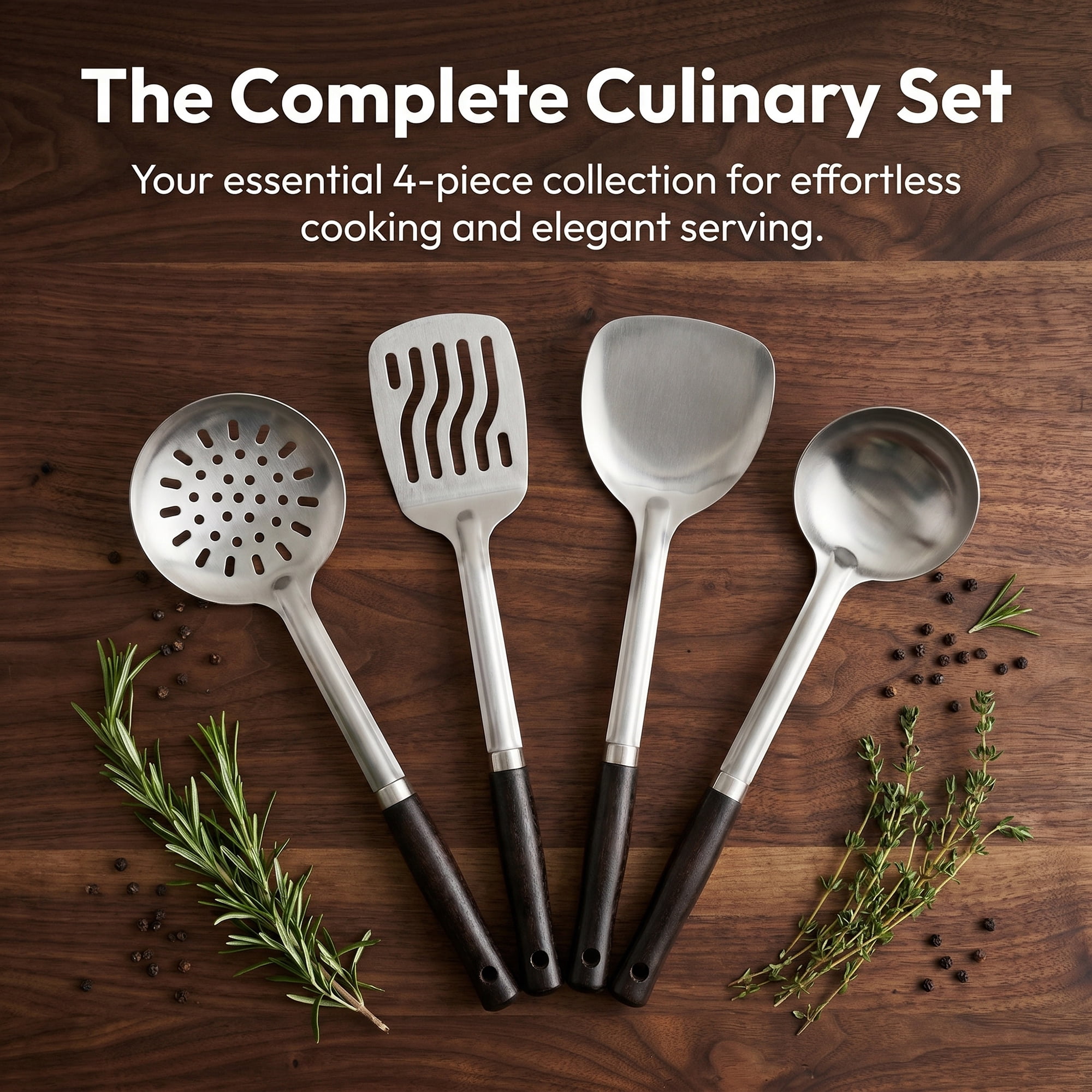 Unique Bargains Heat Resistant Cooking Utensils Kitchen Spatula Set Silver 4Pcs