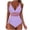 One Piece Swimsuit - A01 Purple, variant on Maqroz Women's One Piece Swimsuit Tummy Control Deep V Neck Bathing Suit Mesh Stripes Monokini Swimwear Beach Pool Party Trendy Summer Beachwear