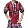 thumbnail image 1 of Frontwalk Men T Shirts Hippie Summer Tops Tribal Festival Dashiki T-Shirt Mens Casual Tee African Print Blouse Pink L, 1 of 2