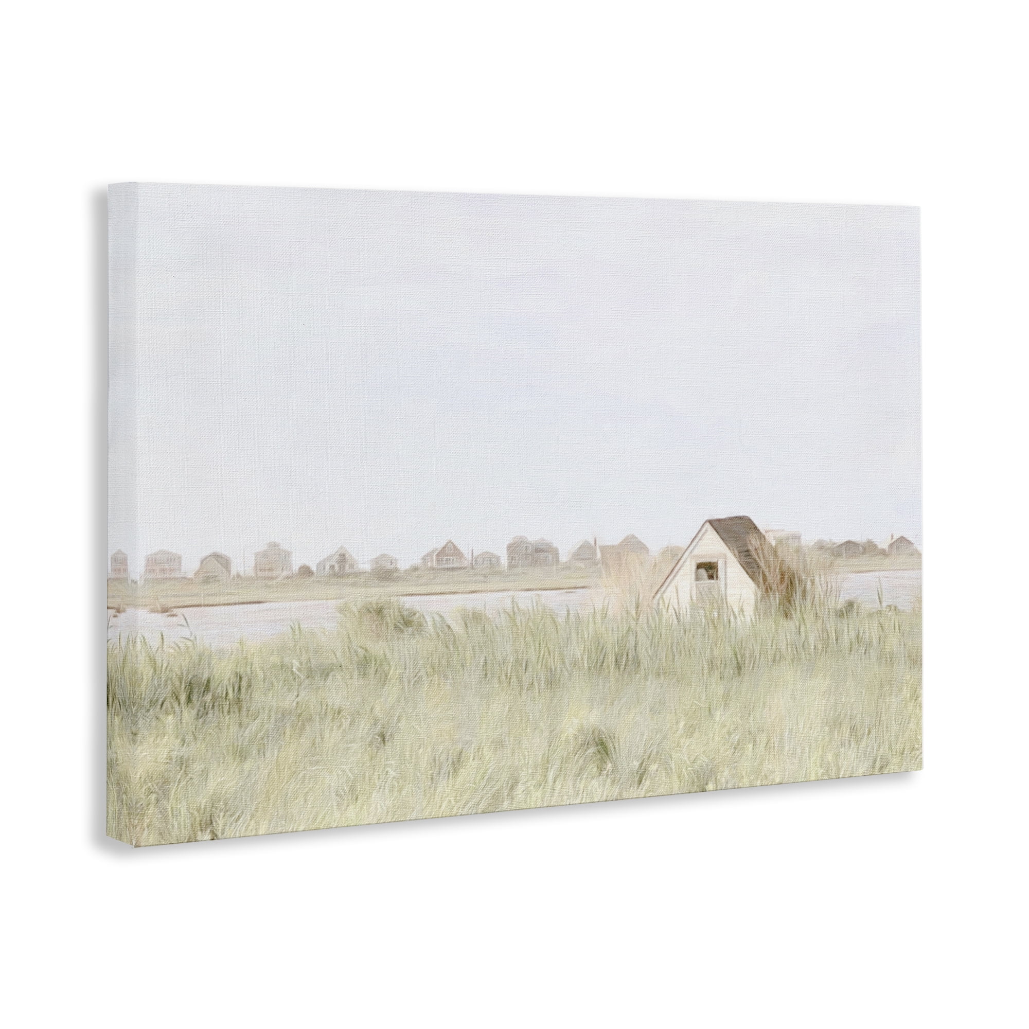 Stupell Industries Swaying Grass By Cottage Landscape & Nature Painting Wrapped Canvas Art Print Wall Art, 24 x 16