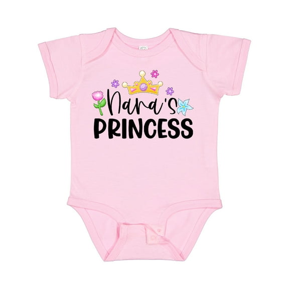 Inktastic Nana's Princess Crown and Flowers Girls Baby Bodysuit