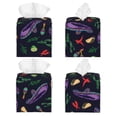 thumbnail image 2 of Lsque Colorful Vintage Cactuses Printed Tissue Box Cover Holder, Facial Paper Organizer Dispenser,Square with Bottom Belt, PVC Leather Decorative Organizer, 2 of 8