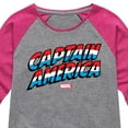 thumbnail image 3 of Marvel Captain America - Logo Type - Toddler and Youth Girls Shirt Tail Raglan, 3 of 5