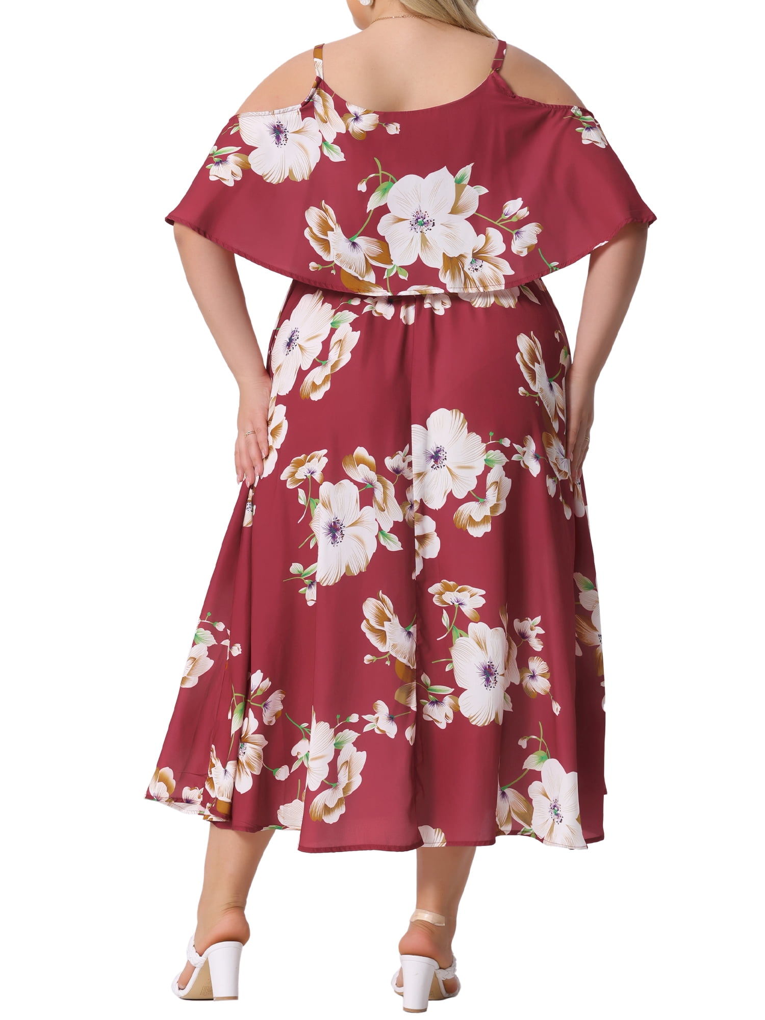 DARING DIVA Plus Size Square Neck Adjustable Strap Dress 4X Red