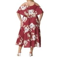 thumbnail image 4 of DARING DIVA Plus Size Square Neck Adjustable Strap Dress 1X Red, 4 of 6