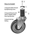 thumbnail image 3 of DuraSteel 1-1/2" Expanding Stem Caster with Side Brake for Commercial Kitchen Prep Work Tables - 3" Polyurethane Wheel / 4" Mounting Height , 530LBs, Set of 4, 3 of 3