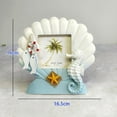 thumbnail image 2 of LEEYNEER3-Inch Photo Frame Set of 2- Shell Photo Frame for Summer Vacation Memory  Handmade Nautical Picture Frame for Tabletop Light Blue, 2 of 5