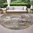 thumbnail image 3 of Addison Rugs Chantille Indoor/Outdoor Transitional Abstract Pewter Machine Washable Round Rug, 8' x 8', 3 of 8