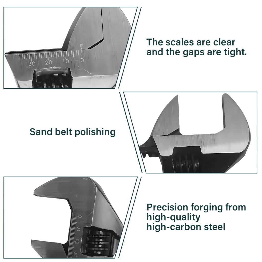 Nonslip Rubber Coated Adjustable Wrench For Mechanical Work Maintenance Assembly