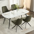 thumbnail image 3 of ALEAVIC Set of 6 Modern Swivel Desk Chair No Wheels, Linen Dining Chair, Green, 3 of 7