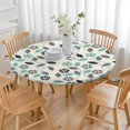 thumbnail image 2 of Round elastic tablecloth with watercolor floral print, soft polyester fabric for 44-52 inch tables, oversized version, 2 of 6