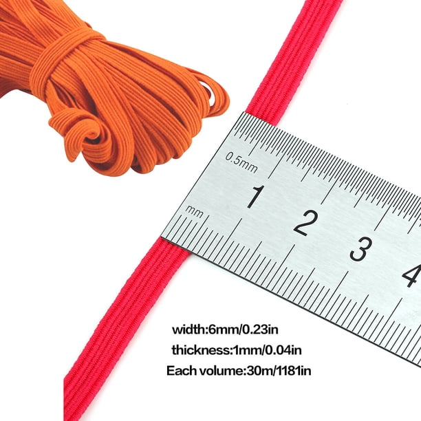 Banda elástica de 6mm 30 metros, ropa, pantalones, costura, reparación, banda elástica de poliéster de Color sólido DIY Advancent HA5092-15