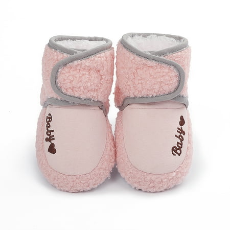 

Quealent Baby Booties Newborn Unisex Fleece Baby Booties with Organic Cotton Lining Newborn Pink 12 Months