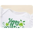 thumbnail image 6 of Kiijoy Newborn Girls St Patrick's Day Outfits Short Sleeve Romper Tutu Skirt Headband Set, Sizes 0-3M, 6 of 8