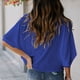 thumbnail image 4 of Tops fruncidos para mujer NikouMX Blusa casual V Manga corta M, 4 of 6