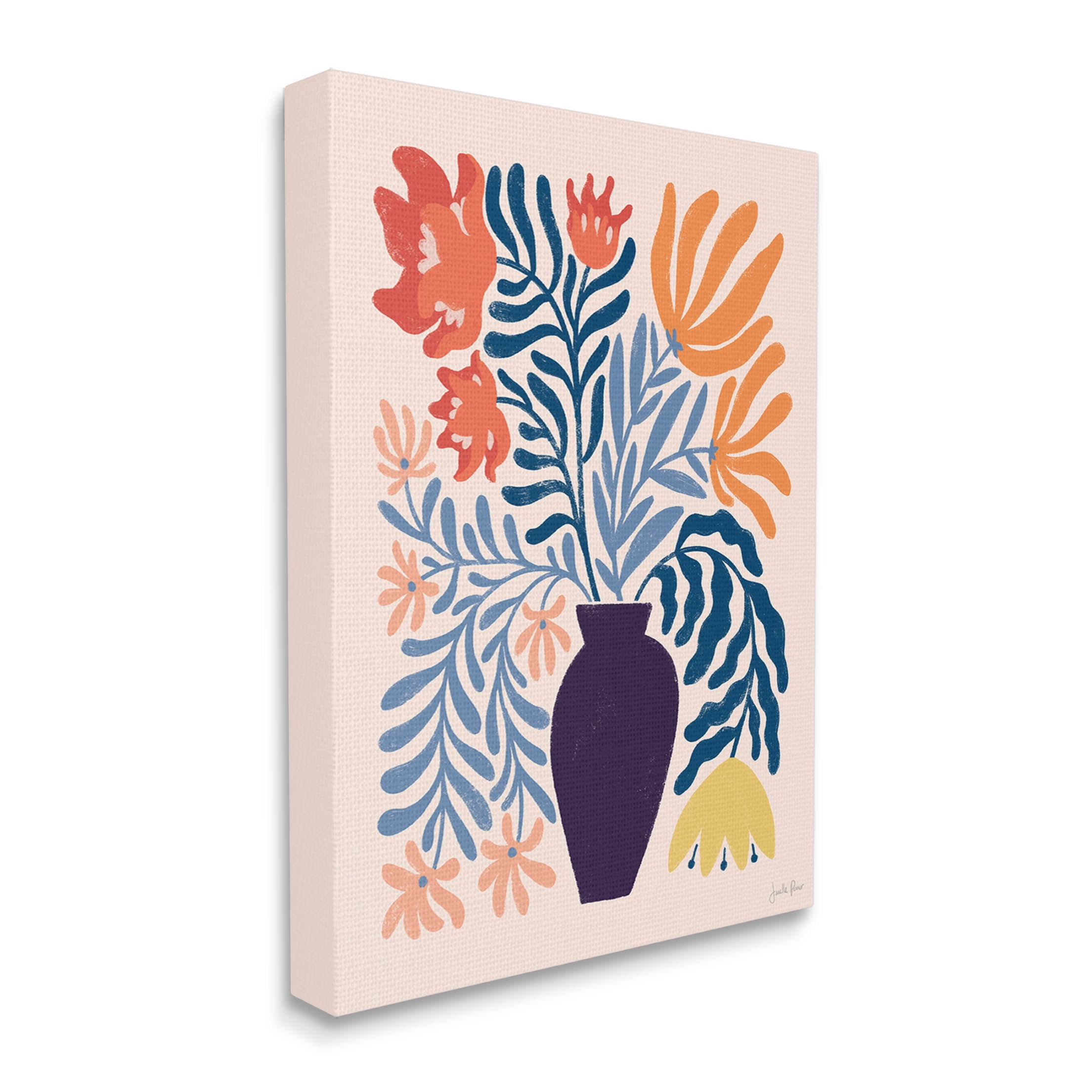 Stupell Industries Abstract Flower Vase Modern Silhouettes Graphic Art Gallery Wrapped Canvas Print Wall Art, Design by Janelle Penner