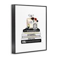 thumbnail image 2 of Stupell Industries Eclectic Neutral Black and White Fashion Bookstack with Perfume and Makeup Black Framed Giclee Art, 11 x 14, by Amanda Greenwood, 2 of 7