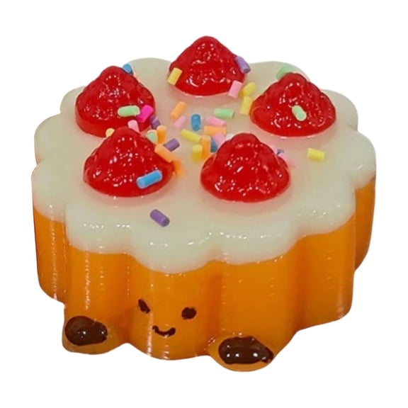 YingYouFu 2PC Handmade Strawberries Cake Squishies Toy, Ultra-Realistic Dessert Cookie Look Sticky Toys for Stress Relief Squishies Fidget Toys for Party Favors