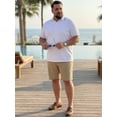 thumbnail image 5 of DARING DIVA Men's Big Tall Contrast Trim Short Sleeve Work Office Golf Shirts 2XL White, 5 of 7