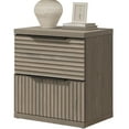thumbnail image 7 of SICOTAS Fluted 2 Drawer Nightstands for Bedroom, Modern Wooden Bedside Tables with Drawers & Black Handles, Grey, 7 of 7