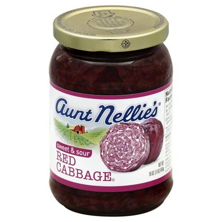 - (6 Pack) Aunt Nellie's Sweet & Sour Red Cabbage, 16 Oz