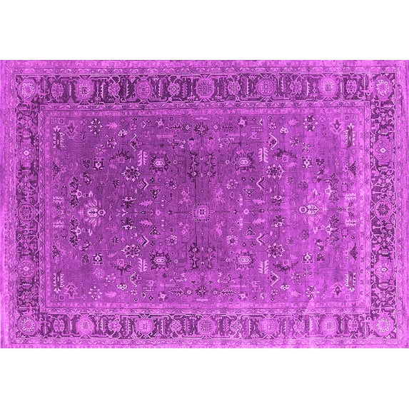 Ahgly Company Indoor Rectangle Oriental Pink Industrial Area Rugs, 2' x 5'