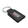 thumbnail image 2 of iPick Image for Cadillac Crest Logo Rectangular Black Leatherette Key Chain, Official Licensed, 2 of 4