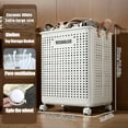 thumbnail image 2 of Asnews Foldable Laundry Hamper with Wheels, Large Capacity Dirty Clothes Basket for Bedroom/Bathroom/Laundry Room, 2 of 7