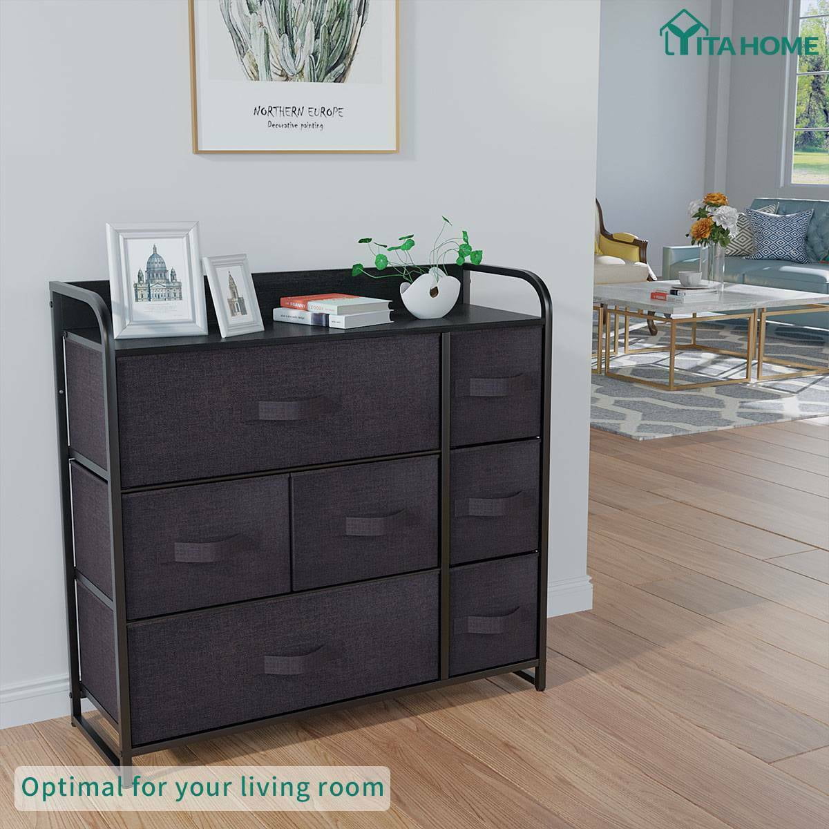 YITAHOME 7 Drawers Dresser Wide Storage Tower Bedroom Bins Organizer