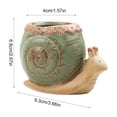 thumbnail image 3 of Cute Green Ceramic Snail Succulents Planter Pot with Drainage Hole, 3.6x2.6 in Miniature Cartoon Animal Desktop Decor Flowerpot Vase A, 3 of 6