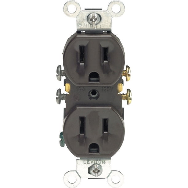 Leviton Receptáculo de Conexión a Tierra Dúplex de 15 Amperios, Color Marrón, para Uso Residencial, Csa, Paquete a Granel de 10