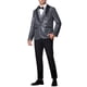 thumbnail image 2 of CHAQUETAS DE TRAJE DE HOMBRE INSPIRE CHIC con lentejuelas brillantes metálicas de argyle y cuadros 2XL Plata, 2 of 5