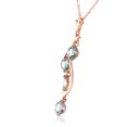 thumbnail image 2 of Galaxy Gold GG 14K Rose Gold Aquamarine Pendant Necklace - March Birthstone - Courage & Clarity - 16" to 24" - Fine Jewelry for Women, 2 of 3