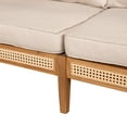 thumbnail image 6 of Christopher Knight Home Outdoor Wicker Sofa, Acacia Wood Frame with Cushions, Boho Patio Loveseat, Teak + Beige, 6 of 12