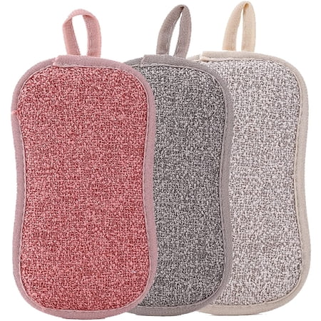 2Sided Rags Cleaning Cloth Absorbent Dish Wiping Towel Grease Sponge Kitchen Cleaning Supplies Soft Cleaning Brush with Long Handle