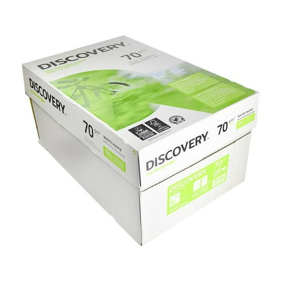 Caja de Papel Bond Discovery Tamaño Carta Ecológico 5000 Hojas Color Blanco