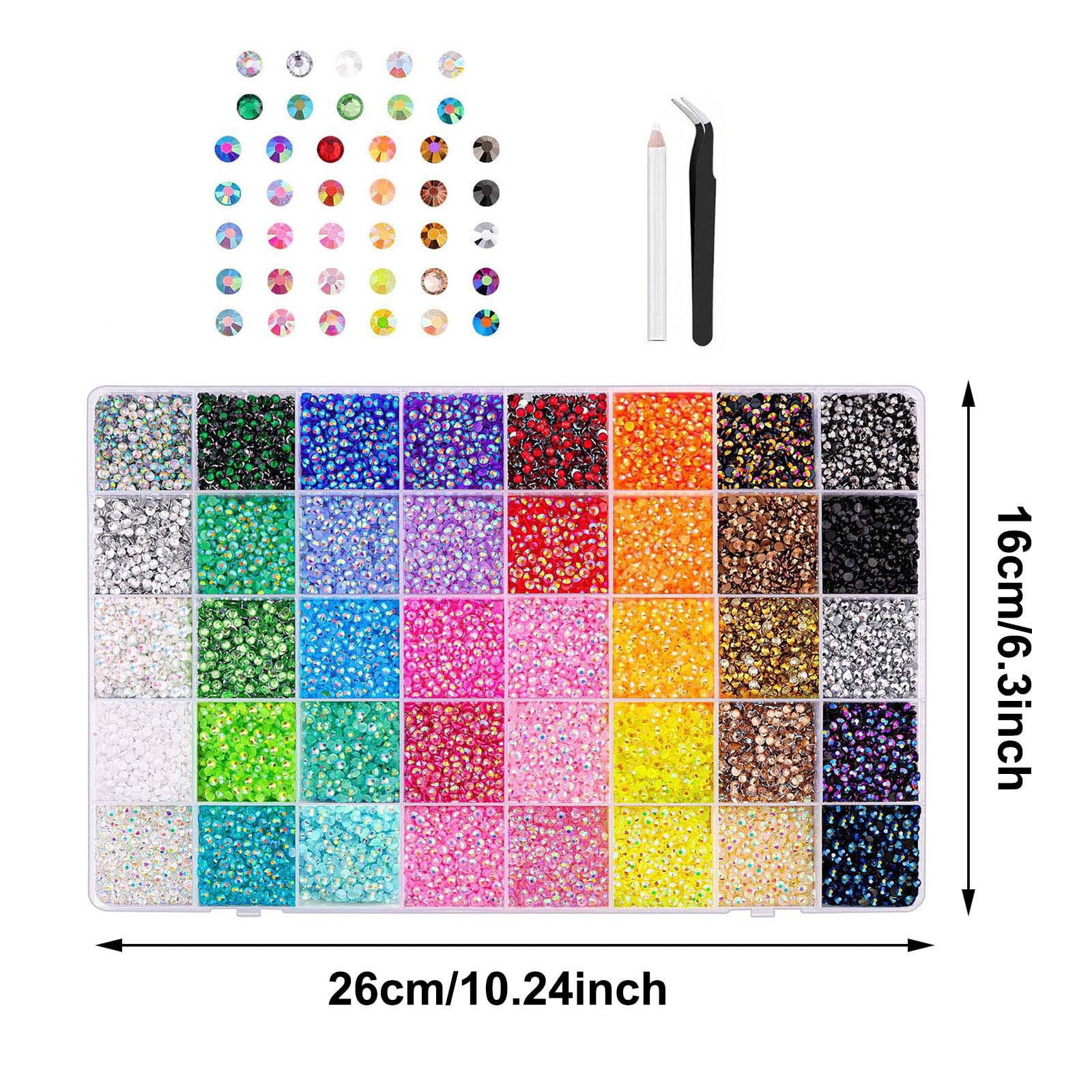 40-Grid Sparkling Resin Diamond Art Kit 40000Pcs Colorful Rhinestone Gem Painting Set with Glue Pen & Tweezers DIY Craft for Adults