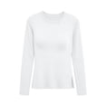 thumbnail image 5 of Nugftut Womens Thermal Tops Fleece Crew Neck Thermal Shirts Long Sleeve Hem Slit Warm Cold Weather Winter Thermal Tops, 5 of 9