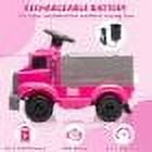 Coche eléctrico interactivo para niños 1.6V, automóvil para bebés con área de almacenamiento grande, música, 2 faros, 5 luces LED, incluye batería recargable 6V (rosa)