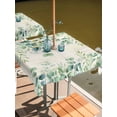 thumbnail image 2 of Outdoor Tablecloth with Umbrella Hole for Patio/Picnic/Party/Camping, Green Waterproof Table Cloth Square Cover Washable, Eucalyptus Leaves (54"x 54"), 2 of 8