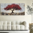 thumbnail image 5 of Canvas Wall Art for Living Room - Large Red Tree of Life Canvas Prints, Modern Abstract Nature Painting Wall Decor for Bedroom Bathroom and Office, 5 of 7