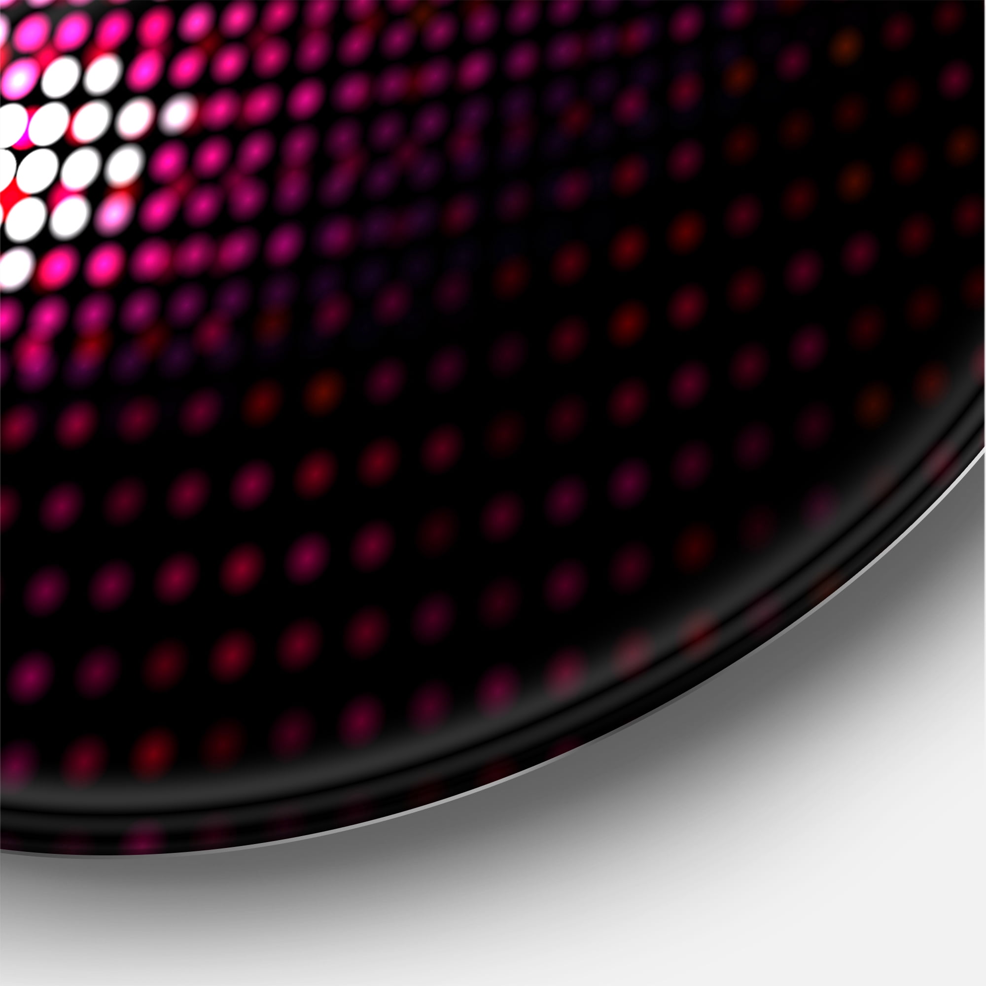 Designart 'Detail Of Pixellated Pink Woman Lips' Modern Circle Metal Wall Art 11x11 - Disc of 11