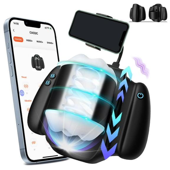 AYIYUN Thrusting Male Masturbator Sex Toys for Men 2 in 1 Stroker 3 Telescopic & 10 Vibrating Modes Automatic Adult Toy for Self-Pleasure Masturbation