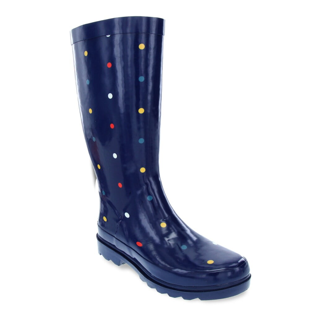 Waterproof Rain Boots Navy Fiesta Dot 