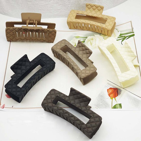 6 pieces of women's hair clip and claw clip, suitable for women with sparse and thick curly hair, large matte banana clip, strong chin clip for fixation