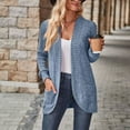 thumbnail image 6 of XEGLSBU Cardigan Sweaters for Women Black Long Womens Loose Fashion Casual Open Front Long Sleeve Cardigan Coat with Pocket Cardigan Sweaters for Women Trendy Fall Blue Size M, 6 of 9