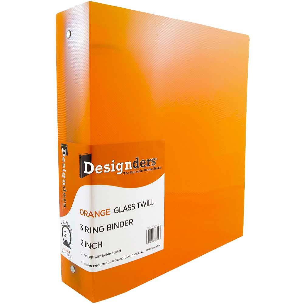 JAM Plastic 2 in Binders, 3 Metal Rings, Orange, 1/Pack